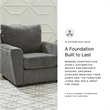 Pemberly Row Contemporary Polyester Upholstered Accent Chair in Gravel