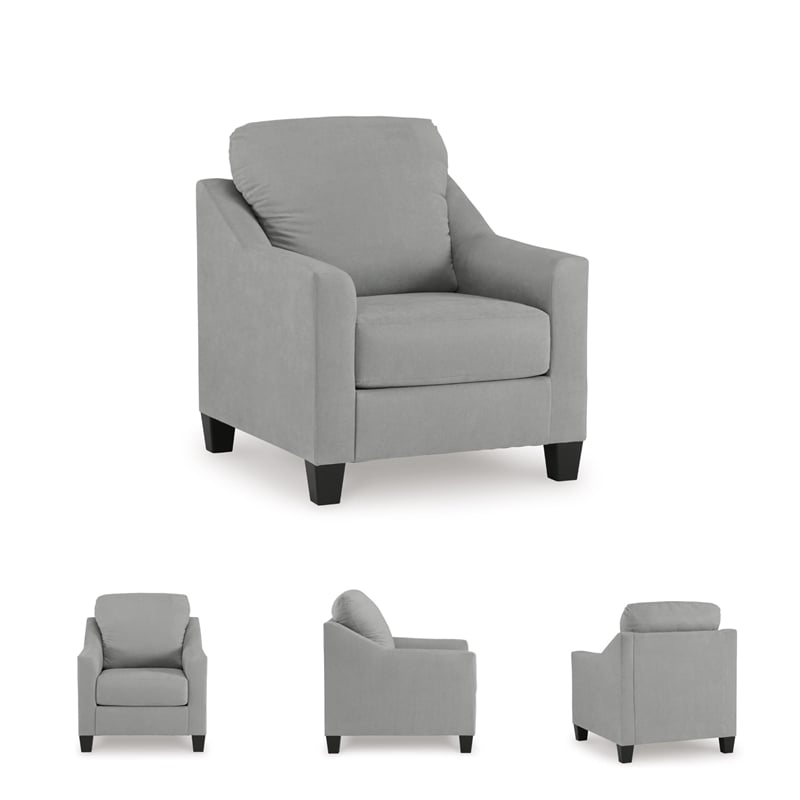 Pemberly Row Contemporary Polyester Upholstered Accent Chair in Shadow