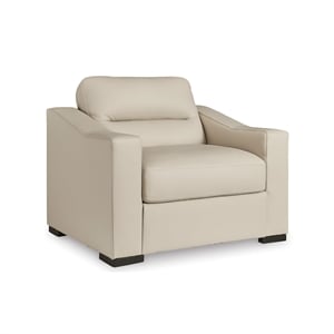 Pemberly Row Contemporary Leather Upholstered Almond Oversized Chair