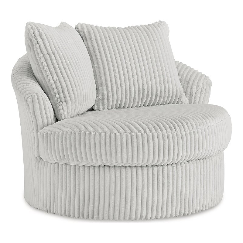 Pemberly Row Contemporary Polyester Upholstered Alloy Swivel Chair