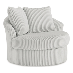 Pemberly Row Contemporary Polyester Upholstered Alloy Swivel Chair