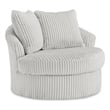 Pemberly Row Contemporary Polyester Upholstered Alloy Swivel Chair