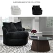 Pemberly Row Contemporary Polyester Upholstered Onyx Swivel Chair