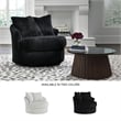 Pemberly Row Contemporary Polyester Upholstered Onyx Swivel Chair