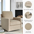 Pemberly Row Contemporary Polyester Upholstered Sand Swivel Chair