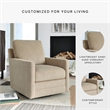 Pemberly Row Contemporary Polyester Upholstered Sand Swivel Chair