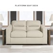 Pemberly Row Contemporary Leather Upholstered Almond Loveseat
