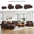 Pemberly Row Contemporary Leather Upholstered Dark Brown Loveseat
