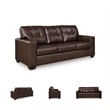 Pemberly Row Contemporary Leather Upholstered Brown Finish Sofa