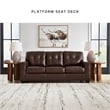 Pemberly Row Contemporary Leather Upholstered Brown Finish Sofa