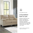 Pemberly Row Contemporary Polyester Upholstered Sand Loveseat
