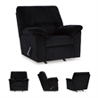 Pemberly Row Contemporary Polyester Upholstered Onyx Recliner