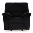 Pemberly Row Contemporary Polyester Upholstered Onyx Recliner