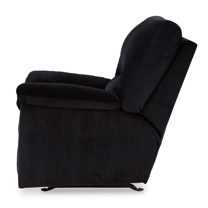 Pemberly Row Contemporary Polyester Upholstered Onyx Recliner