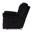 Pemberly Row Contemporary Polyester Upholstered Onyx Recliner