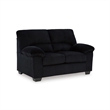Pemberly Row Contemporary Polyester Upholstered Onyx Loveseat