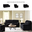 Pemberly Row Contemporary Polyester Upholstered Onyx Loveseat
