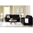 Pemberly Row Contemporary Polyester Upholstered Onyx Loveseat