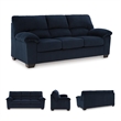 Pemberly Row Contemporary Polyester Upholstered Sofa in Navy