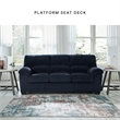 Pemberly Row Contemporary Polyester Upholstered Sofa in Navy