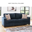 Pemberly Row Contemporary Polyester Upholstered Blue Queen Sofa Sleeper