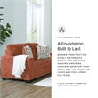 Pemberly Row Contemporary Polyester Upholstered Orange Loveseat