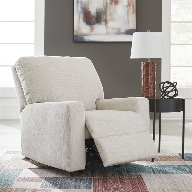 Pemberly Row Contemporary Polyester Upholstered Stone Recliner