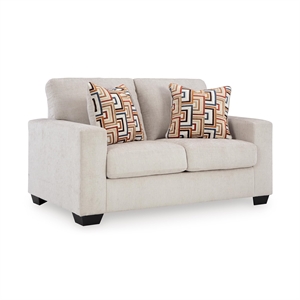 Pemberly Row Contemporary Polyester Upholstered Stone Loveseat