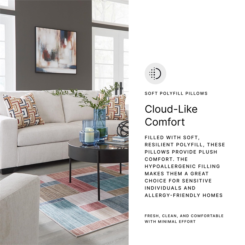 Pemberly Row Contemporary Polyester Upholstered Stone Finish Sofa