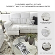 Pemberly Row Contemporary Polyester Upholstered White Reclining Sofa