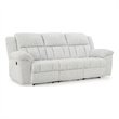 Pemberly Row Contemporary Polyester Upholstered White Reclining Sofa