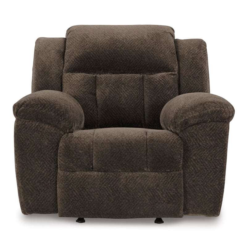 Pemberly Row Contemporary Polyester Upholstered Chocolate Recliner