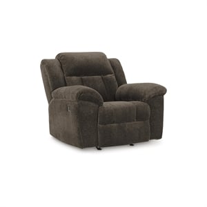 Pemberly Row Contemporary Polyester Upholstered Chocolate Recliner
