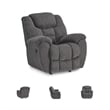 Pemberly Row Contemporary Polyester Upholstered Charcoal Recliner