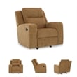 Pemberly Row Contemporary Polyester Upholstered Honey Recliner