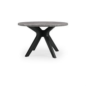 Pemberly Row Contemporary Wood Taupe & Black Finish Dining Table