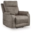 Pemberly Row Contemporary Faux Leather Gray Power Lift Recliner