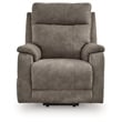 Pemberly Row Contemporary Faux Leather Gray Power Lift Recliner