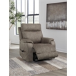 Pemberly Row Contemporary Faux Leather Gray Power Lift Recliner