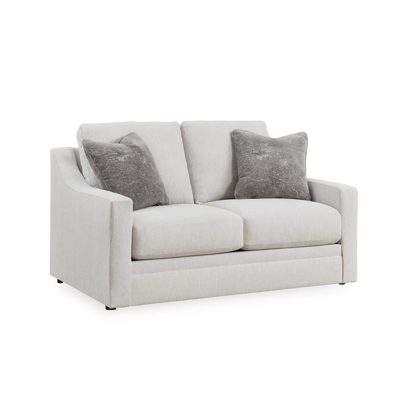 Pemberly Row Contemporary Polyester Upholstered Beige Loveseat