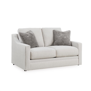 Pemberly Row Contemporary Polyester Upholstered Beige Loveseat