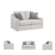 Pemberly Row Contemporary Polyester Upholstered Beige Loveseat