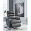 Pemberly Row Contemporary Faux Leather Black Power Lift Recliner