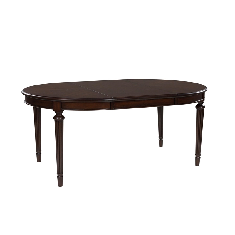 Pemberly Row Traditional Wood Brown Finish Dining Extension Table