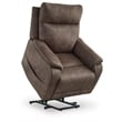 Pemberly Row Contemporary Faux Leather Brown Power Lift Recliner
