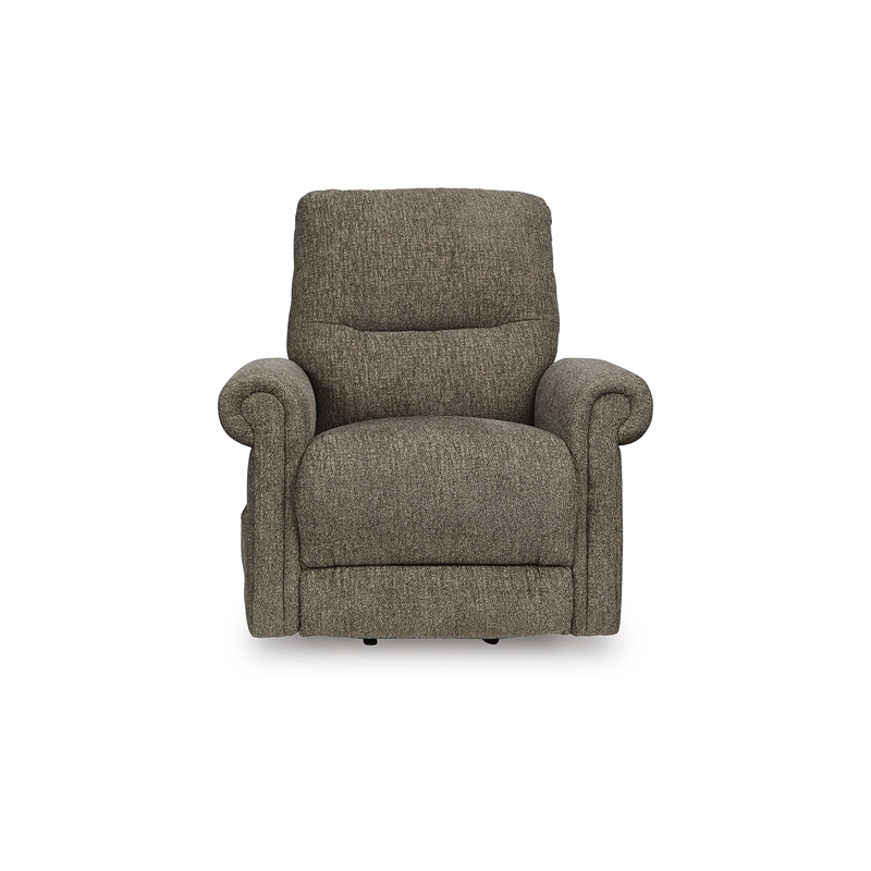 Pemberly Row Traditional Brown Polyester Upholstered Power Lift Recliner