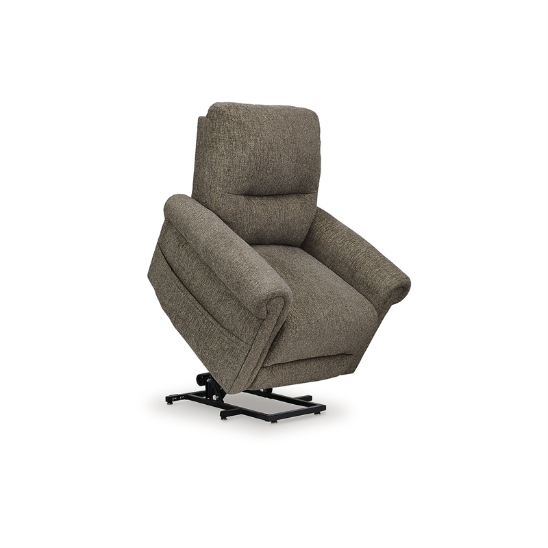 Pemberly Row Traditional Brown Polyester Upholstered Power Lift Recliner