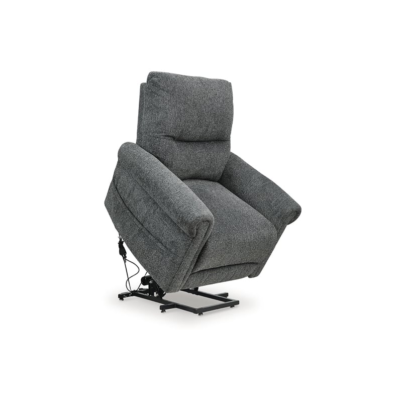 Pemberly Row Contemporary Polyester Black Power Lift Recliner