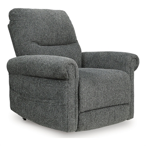 Pemberly Row Contemporary Polyester Black Power Lift Recliner