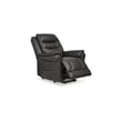 Pemberly Row Contemporary Faux Leather Black Power Lift Recliner